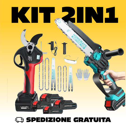 Kit Potatura 2 in 1 - Forbice Cesoia + Motosega